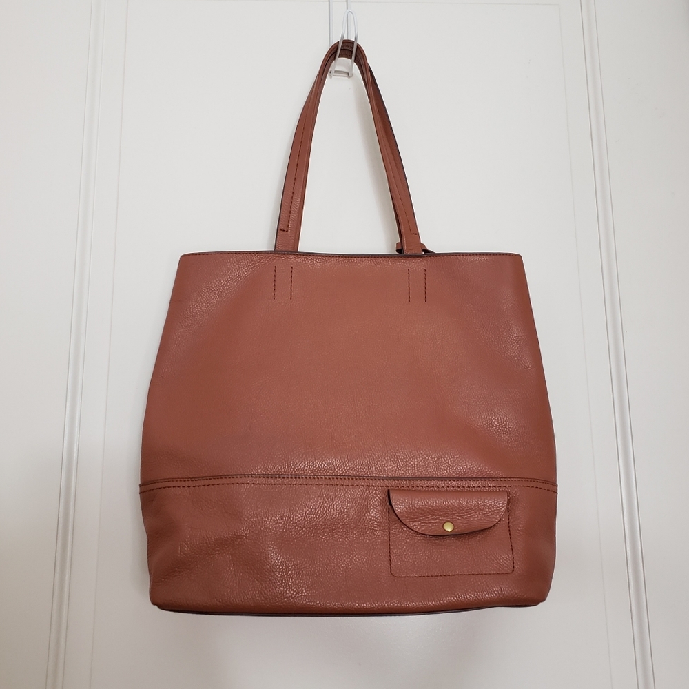 J. Crew Cognac Leather Tote - Picture 2 of 13